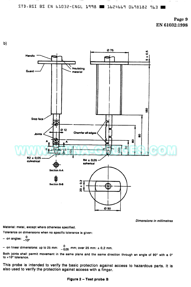 test probe b of en 61032
