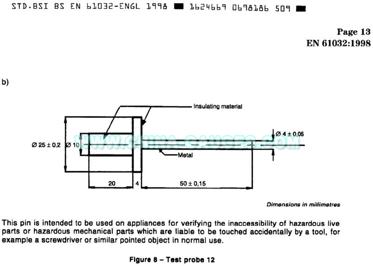 test probe 12 of en 61032